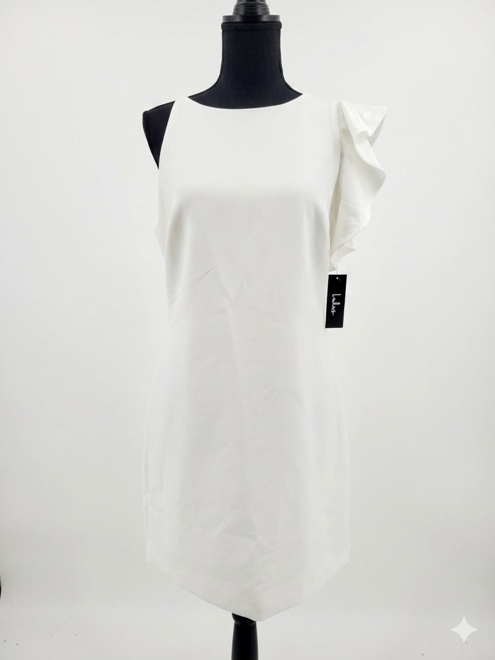 Lulu's White One-Shoulder Ruffle Dress